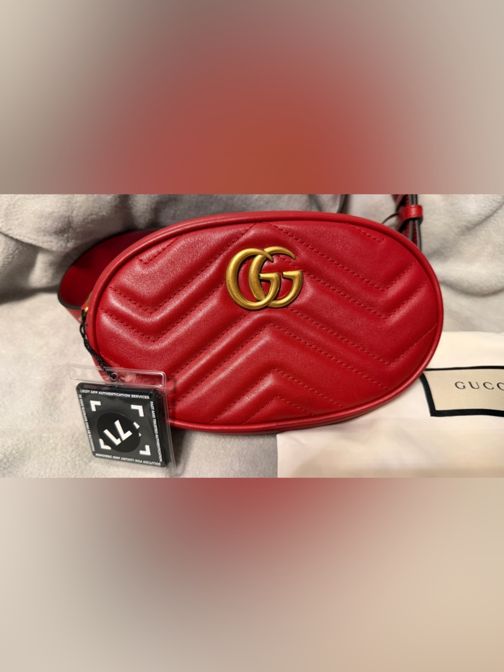 Authentic Gucci GG Marmont Belt Bag with COA and Dust Bag.